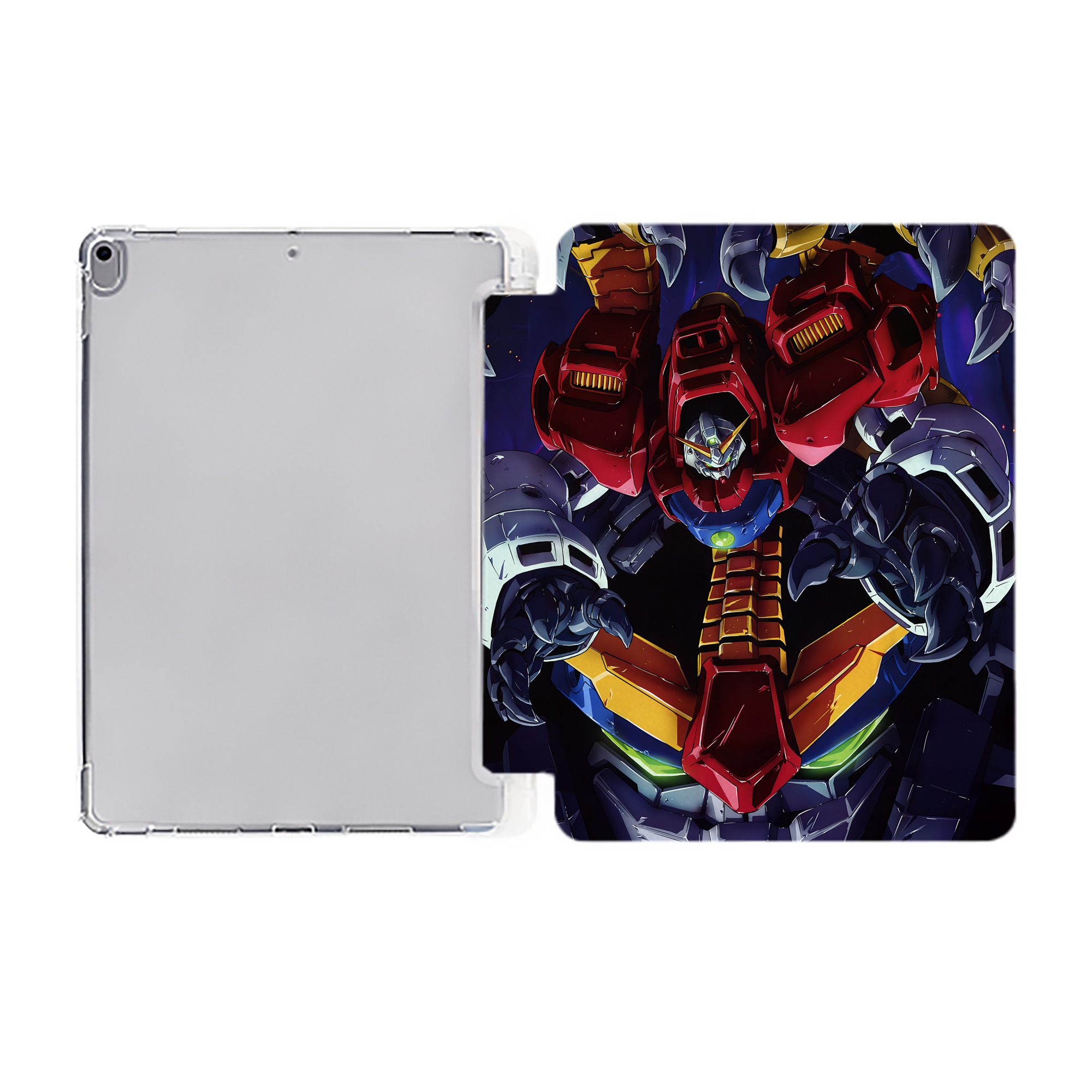 （画像用） 機動戦士ガンダム Mobile Suit Gundam IPad ケース ペン収納付き 三つ折りスタンド PUレザー×シリコン 対応機種9.5/10.5/10.9インチ